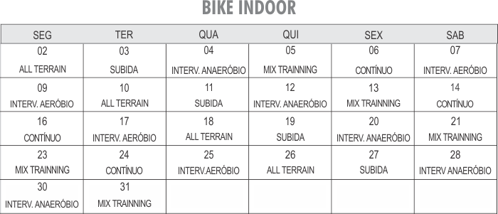Programação Bike Indoor