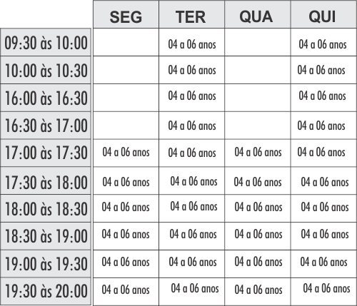 Grade Natação infantil - Piscina média - Unidade Swim - Academia Physical