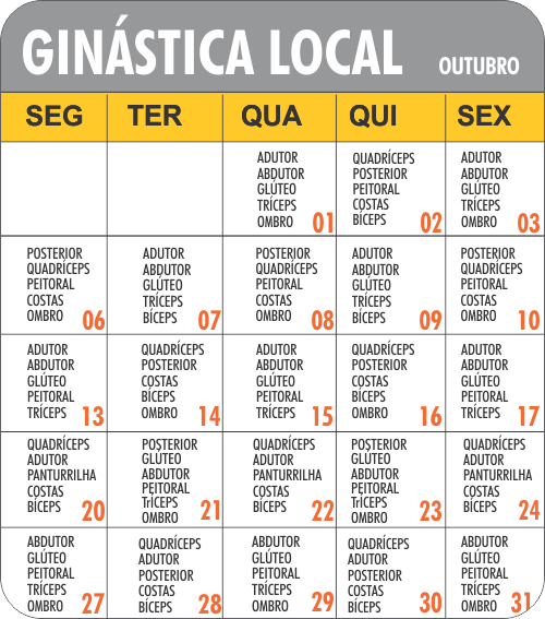 Programação Local - Academia Physical