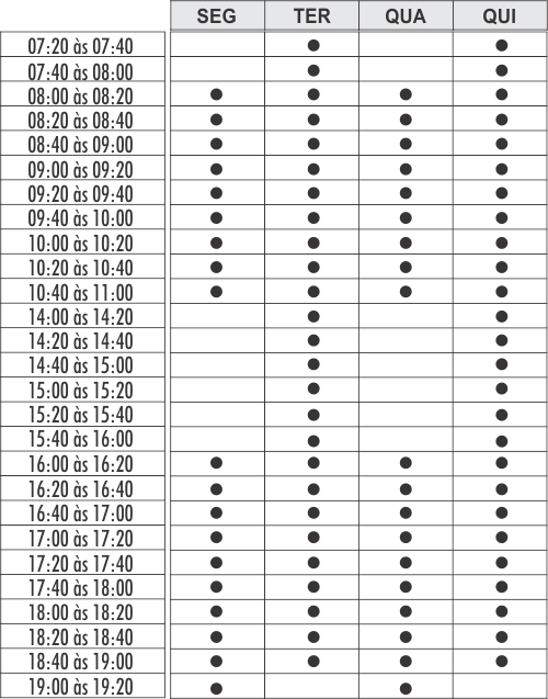 Grade Natação bebe - unidade Acqua - Academia Physical