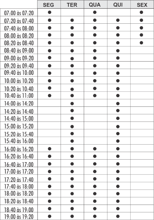 Grade Natação bebe - unidade Acqua - Academia Physical