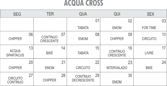 Programação AcquaCross