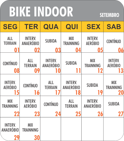 Programação Bike - Academia Physical