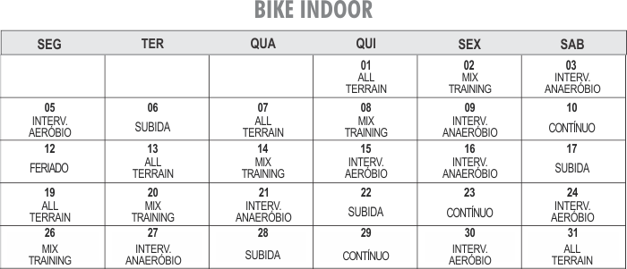 Programação Bike indoor