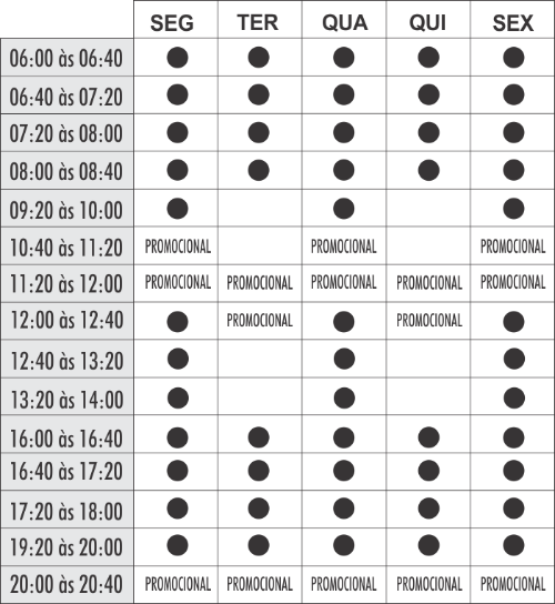 Grade Natação adulto - unidade Acqua - Academia Physical
