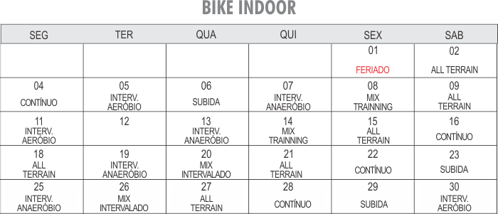 Programação Bike indoor