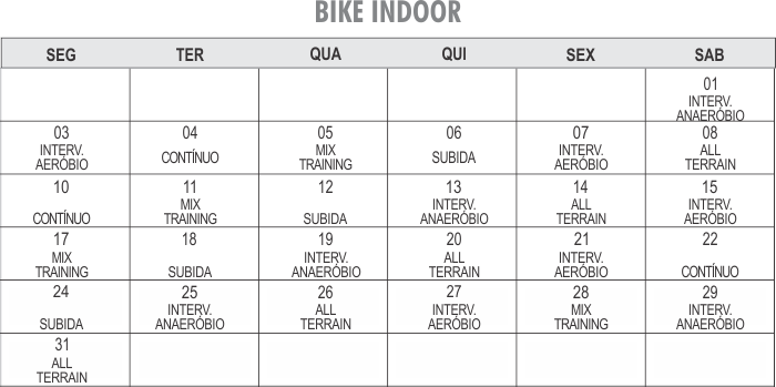 Programação Bike indoor