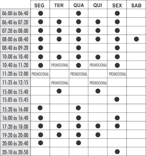 Grade natação adulto - unidade vila - Academia Physical