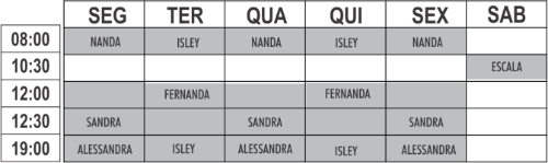 Grade horário bike - Boulevard